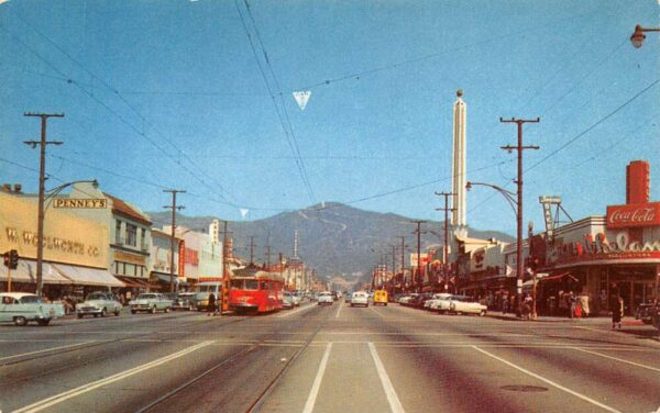 Glendale California Brand Blvd Street Scene Coke Sign Postcard AA102487