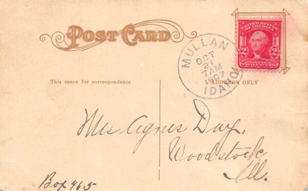 Mullan Idaho Snowstorm Hill Saw Mill Logging Vintage Postcard AA102489 - Image 2