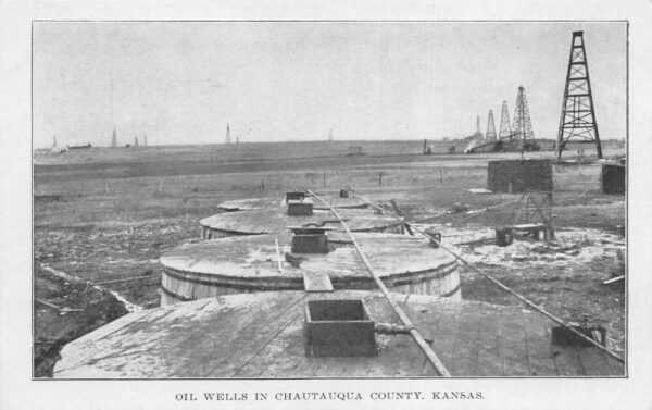 Chautauqua County Kansas Oil Wells Scenic View Vintage Postcard AA102492