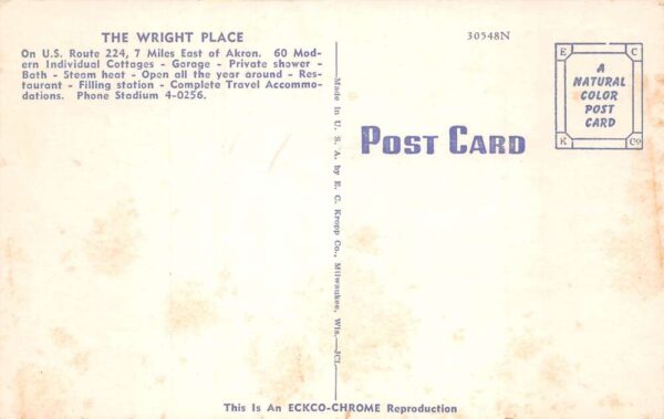 Akron Ohio The Wright Place Aerial View Vintage Postcard AA102508 - Image 2