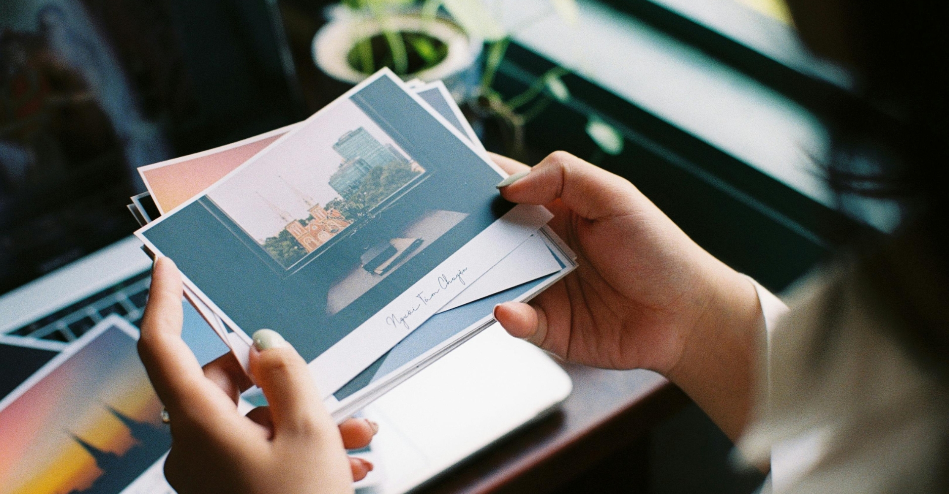 reading post cards