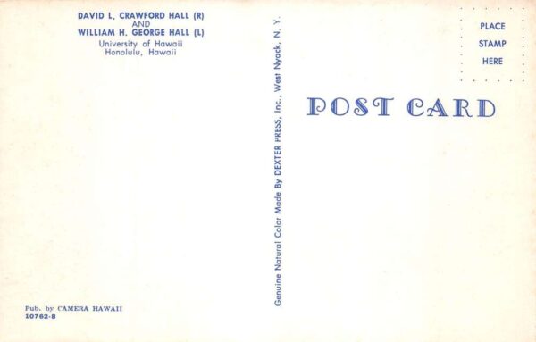 Honolulu Hawaii University Crawford Hall and George Hall Postcard AA86180 - Image 2