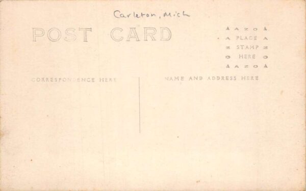 Carleton Michigan Large Pile of Cut Logs Lumber Real Photo Postcard AA86192 - Image 2