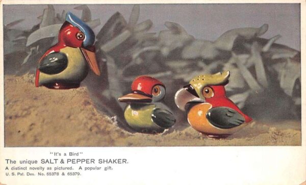 Salt and Pepper Shakers Set Cooking Related Vintage Postcard AA86197