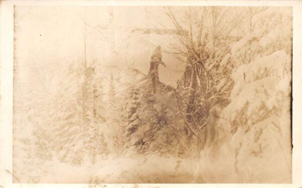 Carleton Michigan Winter Snow Scene Scenic View Real Photo Postcard AA86200