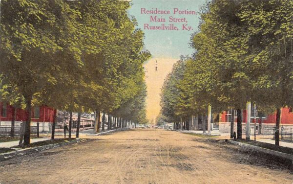 Russellville Kentucky Main Street Residential Area Vintage Postcard AA86207