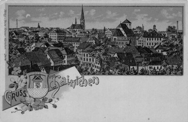 Hainichen Germany Birds Eye View Gruss aus Vintage Postcard AA86209