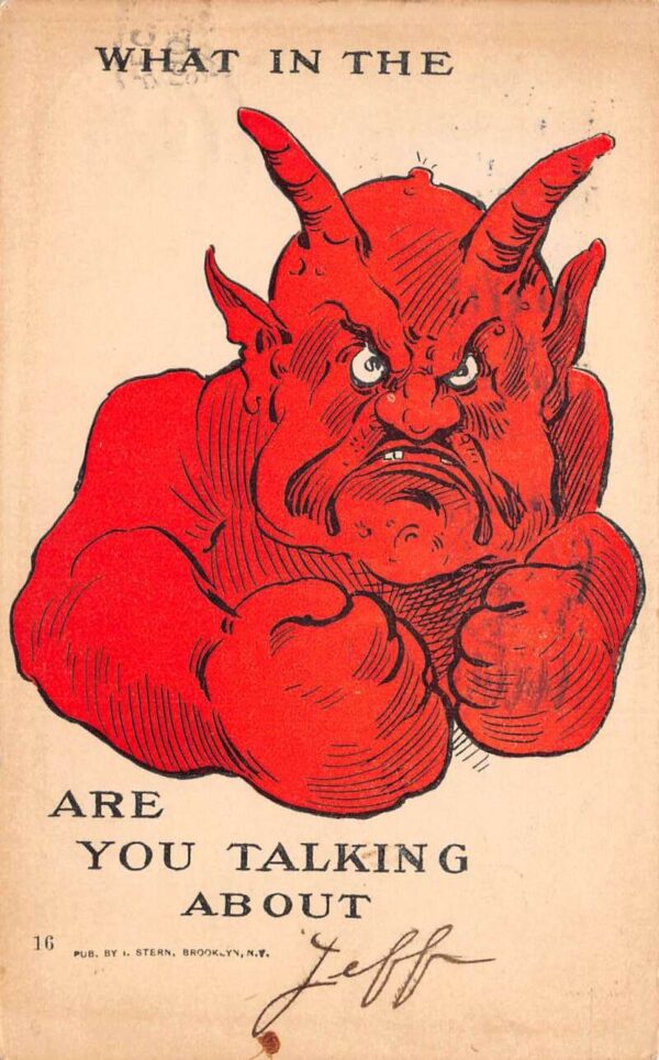 Greetings Angry Devil Humor Vintage Postcard AA86210