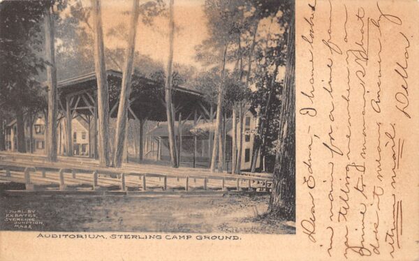 Sterling Massachusetts Auditorium, Sterling Camp Ground, Vintage PC U20058
