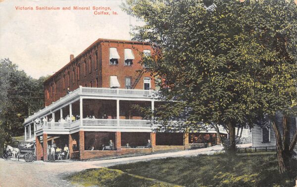 Colfax Iowa Victoria Sanitarium & Mineral Springs, Lithograph PC U20061
