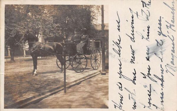 Wheeling West Virginia People in Horse Carriage Real Photo Postcard AA86273