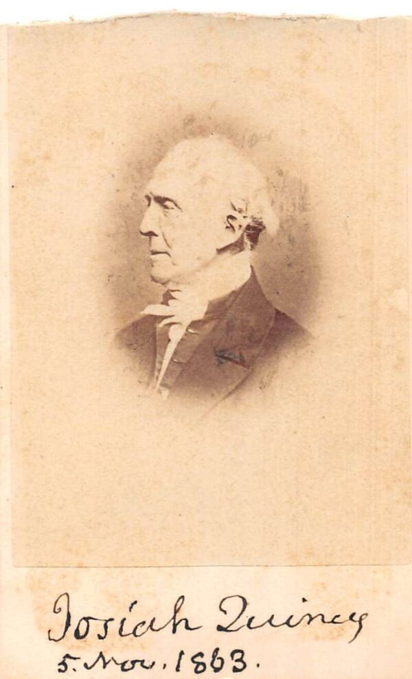 Josiah Quincy Harvard President Mayor of Boston Vintage Cabinet Photo AA86279