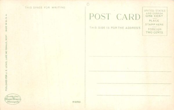 Lake McDonald Montana Glacier Hotel Lobby Vintage Postcard AA86326 - Image 2