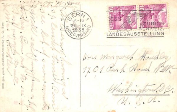 Woman doing Laundry with Bears Vintage Postcard AA86337 - Image 2