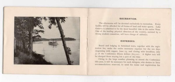1893 Lake Geneva Students Conference Information Booklet Vintage AA86451 - Image 3