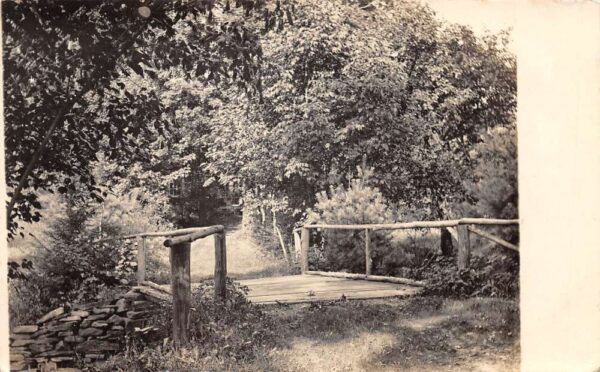 Oswego New York Wooden Bridge in Garden Real Photo Vintage Postcard AA86467