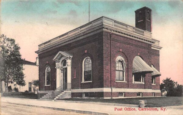 Carrollton Kentucky Post Office Vintage Postcard AA86476