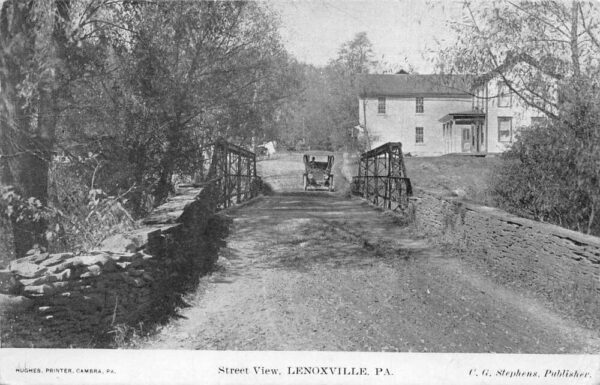 Lenoxville Pennsylvania Street Scene Bridge Vintage Postcard AA86479