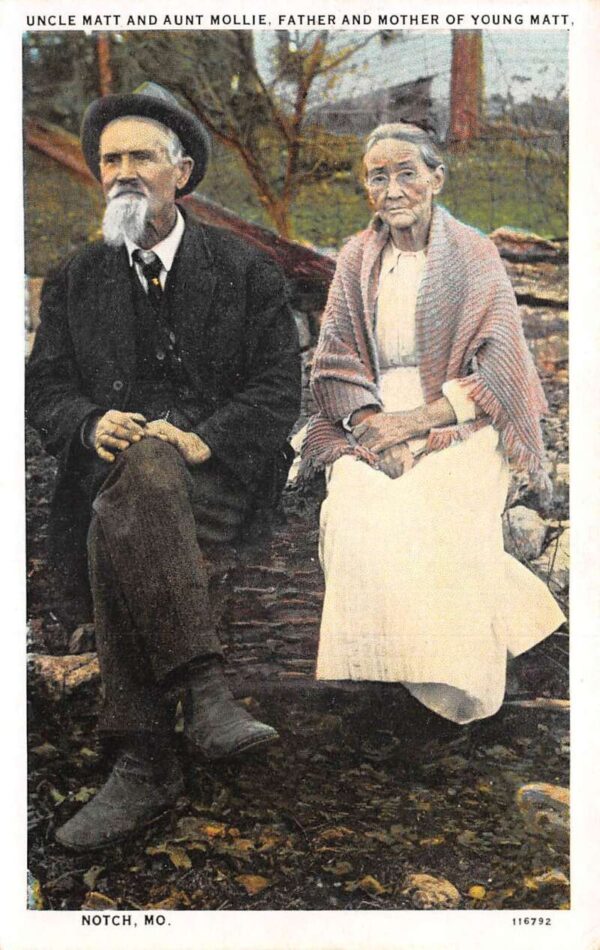 Notch Missouri Uncle Matt Aunt Mollie Vintage Postcard AA86483