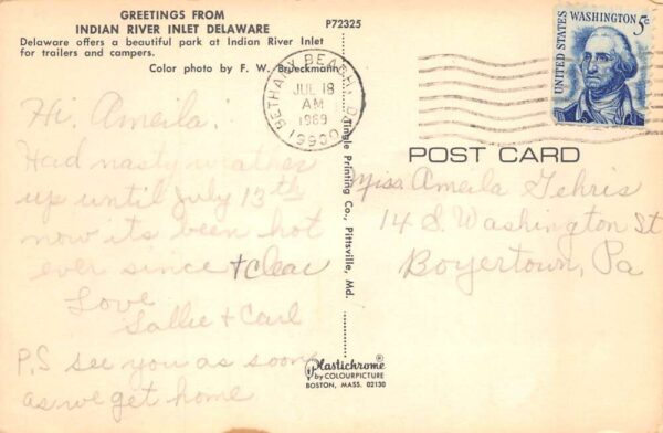 Indian River Inlet Delaware Trailer Park Vintage Postcard AA86510 - Image 2