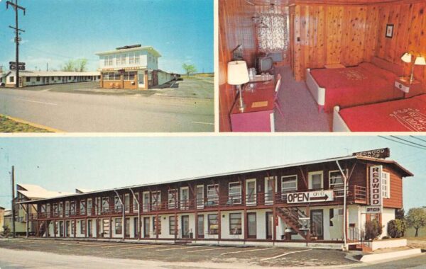 Dewey Beach Delaware Redwood and Southwinds Motels Vintage Postcard AA86518