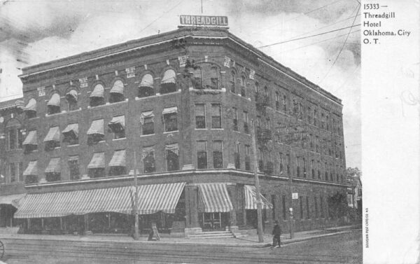 Oklahoma City Oklahoma Territory Threadgill Hotel Vintage Postcard AA86623