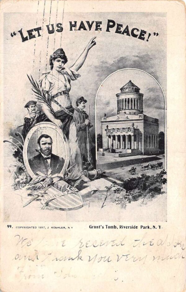 Riverside Park New York Grants Tomb "Let Us Have Peace" Columbia PC AA86625