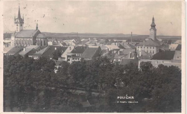 Policka Austria Hungry Czech Republic Birds Eye View Real Photo Postcard AA86629