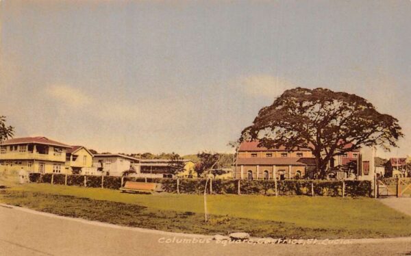 Castries St Lucia Columbus Square Vintage Postcard AA86631