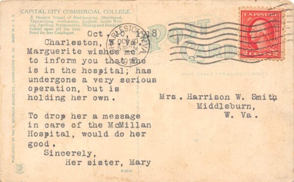 Charleston West Virginia Shorthand Rm., Capital City Comm. College, PC U23924 - Image 2
