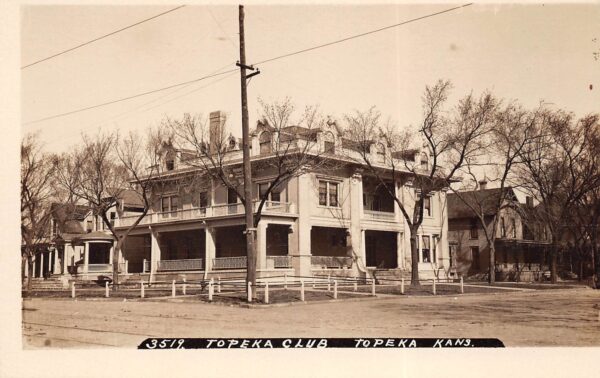 Topeka Kansas Topeka Club, Real Photo, Vintage Postcard U23925