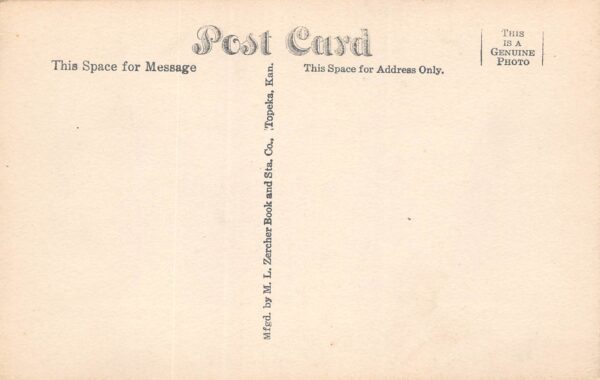 Topeka Kansas Topeka Club, Real Photo, Vintage Postcard U23925 - Image 2