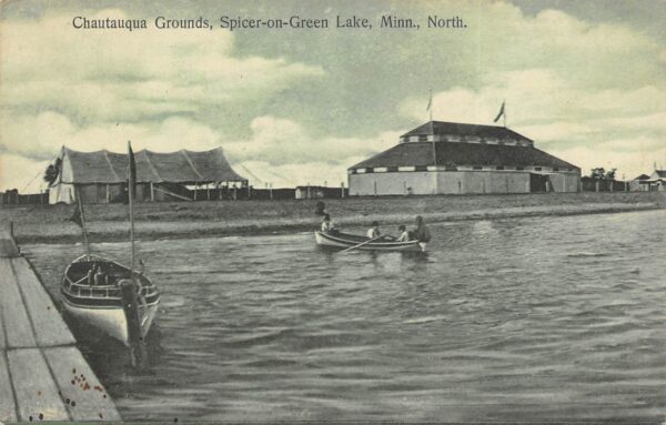 Spicer Minnesota Chautauqua Grounds, Green Lake, Vintage Postcard U23927
