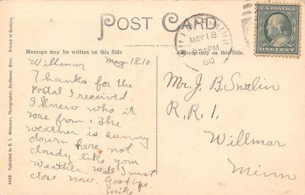 Spicer Minnesota Chautauqua Grounds, Green Lake, Vintage Postcard U23927 - Image 2