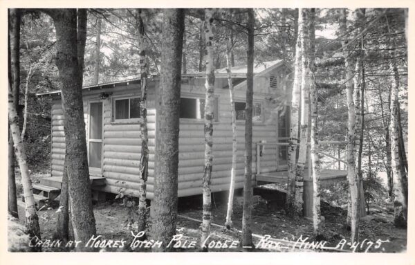 Ray Minnesota Cabin At Moore's Totem Pole Lodge, Vintage RPPC U23930