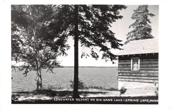Spring Lake Minnesota Edgewater Resort On Big Sand Lake, Vintage RPPC U23935
