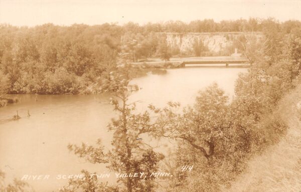 Twin Valley Minnesota River Scene, Real Photo, Vintage Postcard U23942