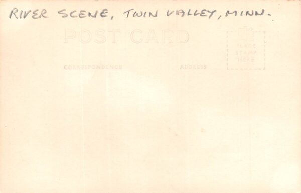 Twin Valley Minnesota River Scene, Real Photo, Vintage Postcard U23942 - Image 2