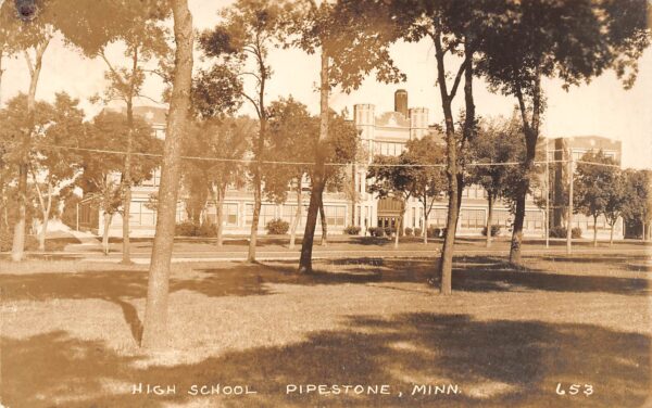 Pipestone Minnesota High School, Real Photo, Vintage Postcard U23963