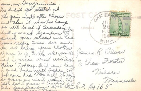 Princeton Minnesota High School, Real Photo, Vintage Postcard U23965 - Image 2
