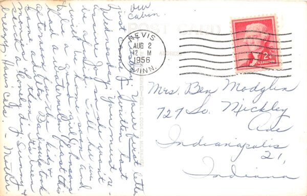 Nevis Minnesota Cottage #1, In-We-Go Resort, 8th Crow Lake, Vintage RPPC U23970 - Image 2