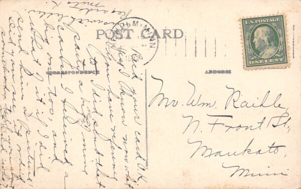 New Ulm Minnesota New Ulm Roller Mill, Sky Tinted Lithograph, Vintage PC U23971 - Image 2