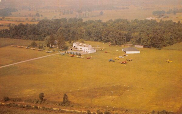 Pittstown New Jersey Sky Manor Aviation Country Club, Chrome, Vintage PC U24095