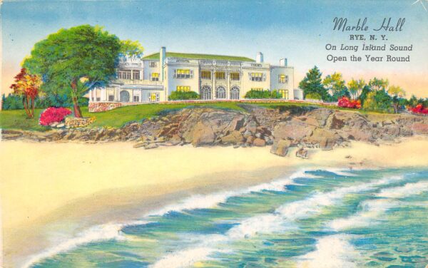 Rye New York Marble Hall Women's Health Club, Chrome, Vintage Postcard U24097