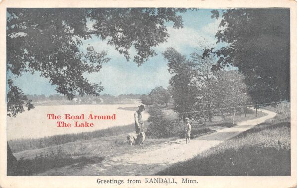 Randall Minnesota "Greetings From", Road Around The Lake, Vintage PC U24101