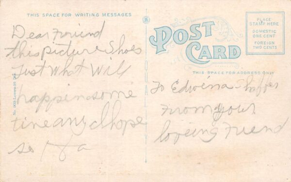 Preston Minnesota "Holding My Own In Preston" Romantic Couple, Postcard U24112 - Image 2