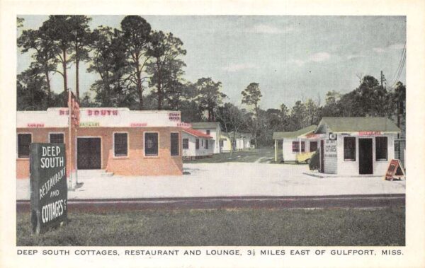 Gulfport Mississippi Deep South Cottages and Restaurant Postcard AA102777
