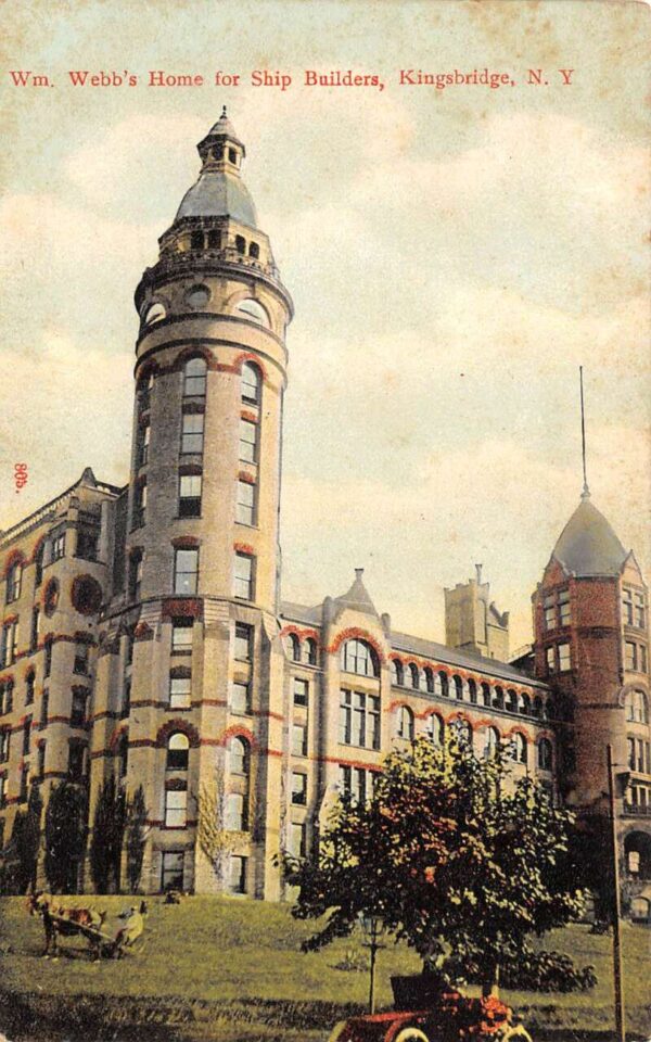 Kingsbridge New York Webb's Home for Ship Building Vintage Postcard AA102784