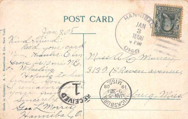 Elm Grove West Virginia Poor House from Hill Vintage Postcard AA102785 - Image 2