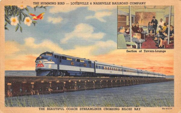 Louisville Nashville Railroad Co Humming Bird Streamliner Train PC AA102789